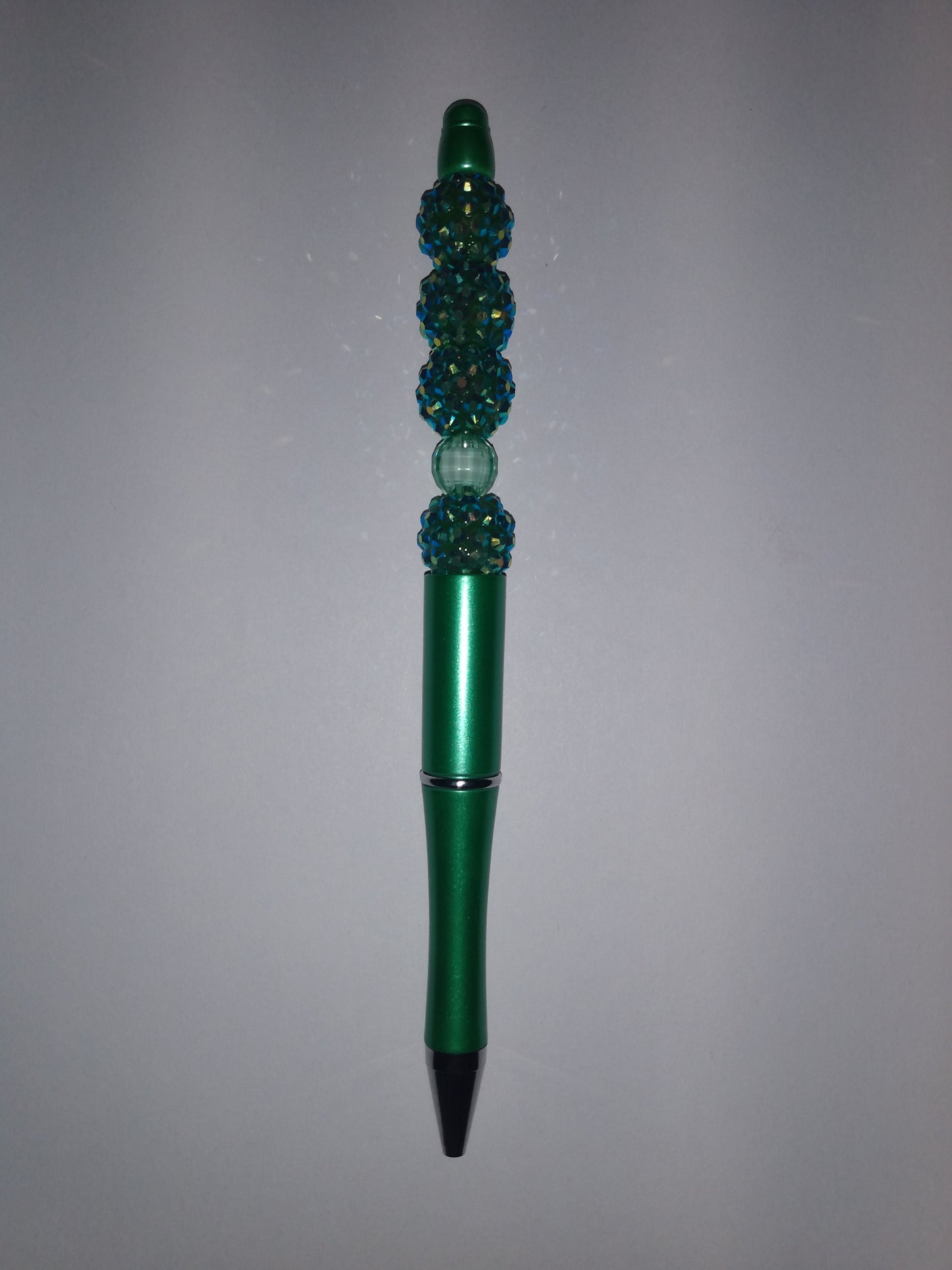 Beaded pens: Green Sparkle