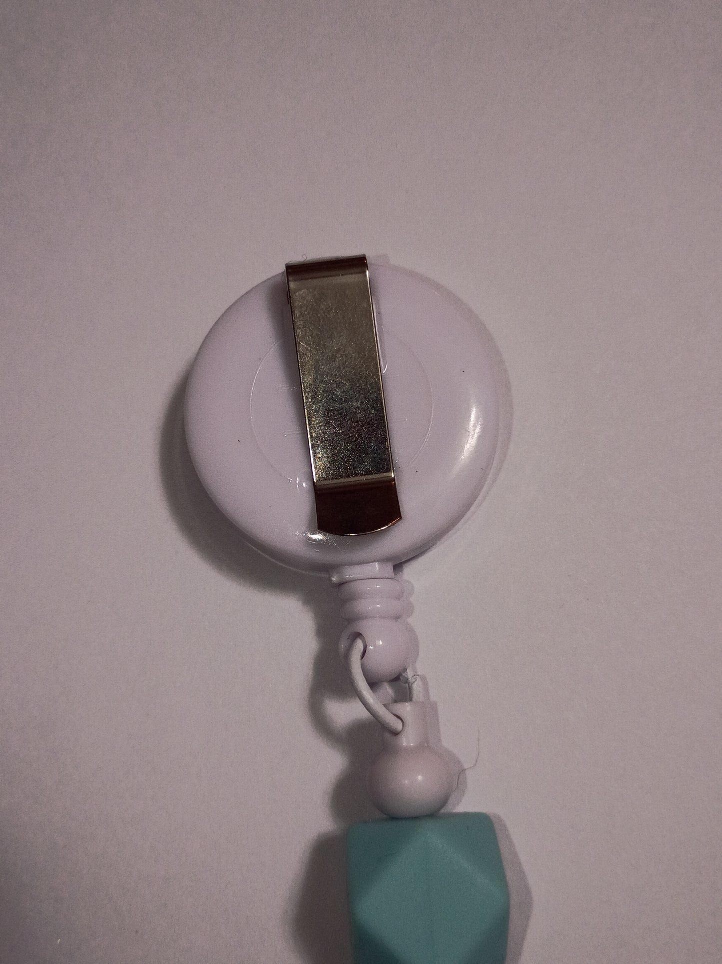 Beaded Nurse badge reel: Pink Stethoscope