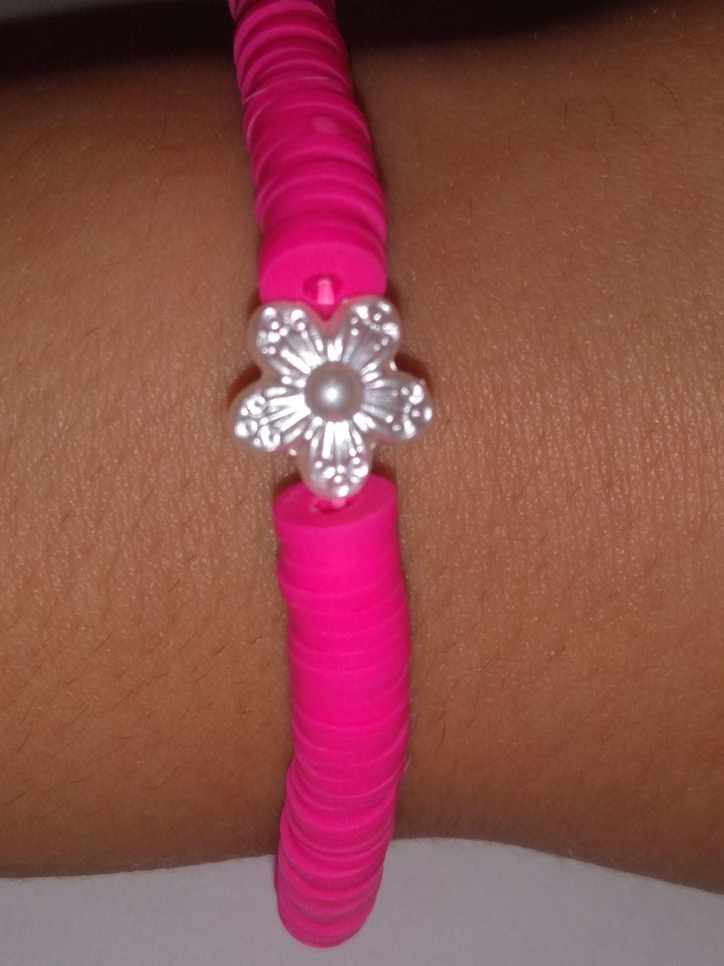 Hot Pink Flower bracelet