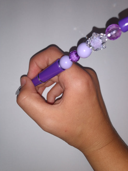 Beaded pen: Purple Star in the Sky