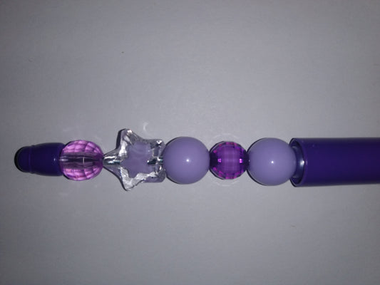 Beaded pen: Purple Star in the Sky