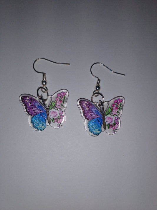 Flowery Butterfly earrings