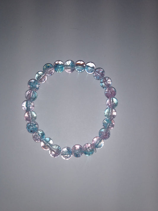 Cotton Candy glass beaded bracelet