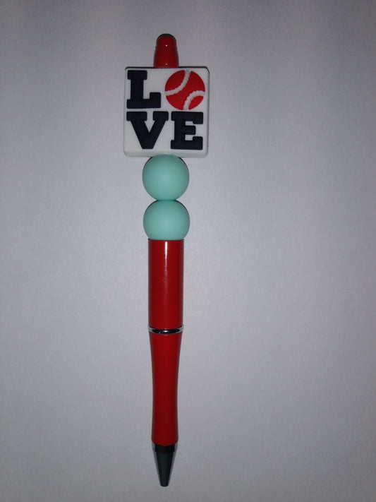 Beaded pen: Play Ball