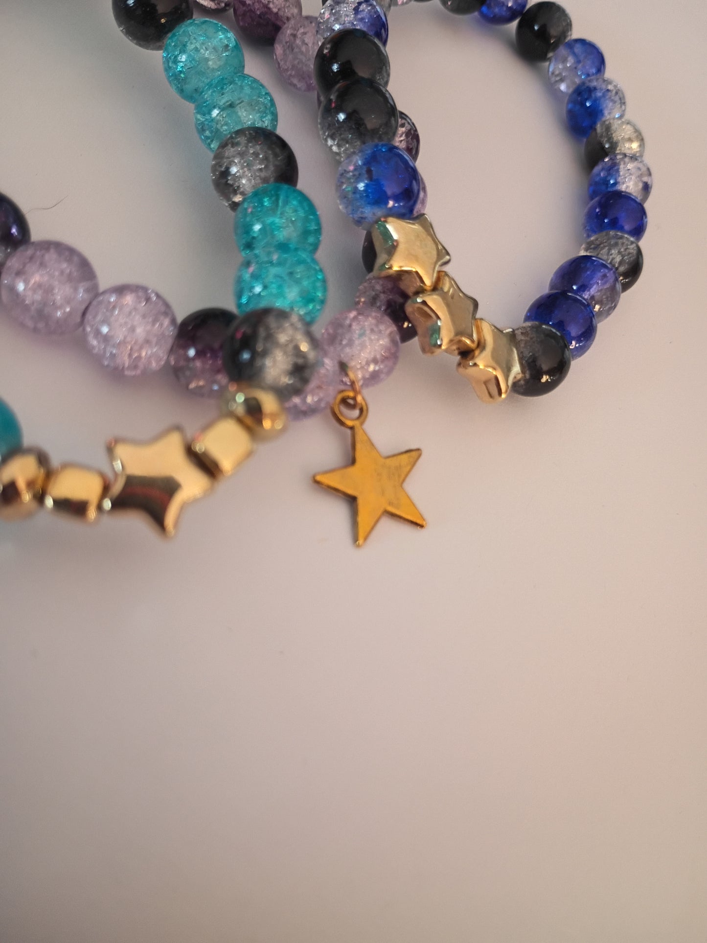 Mystery Star glass beaded bracelet