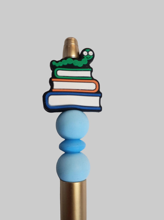 Beaded pen: Blue Bookworm